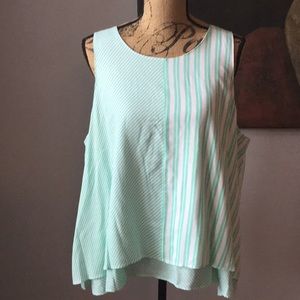 Mint and white layered tank